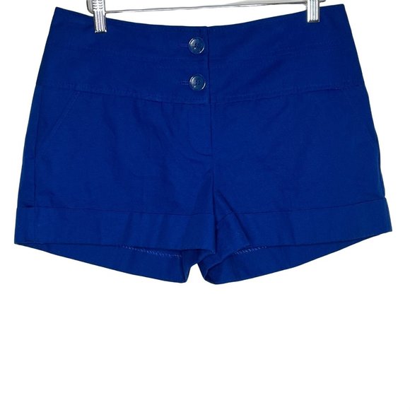 The Limited Pants - The Limited Womens High Waist Cotton Shorts Flat Front Pockets Blue Size 12